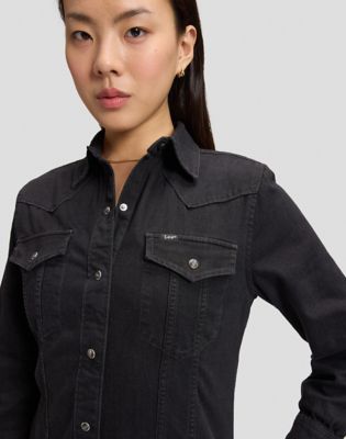 Slim Shaped Western Dress in Dark Volume
