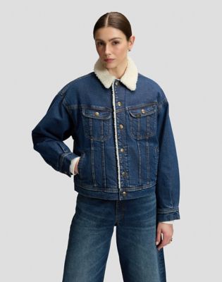 Rider Relaxed Sherpa Jacket in Dandy