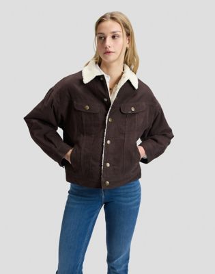 Rider Relaxed Sherpa Jacket in Chocolate Torte