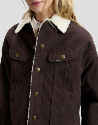 Rider Relaxed Sherpa Jacket in Chocolate Torte