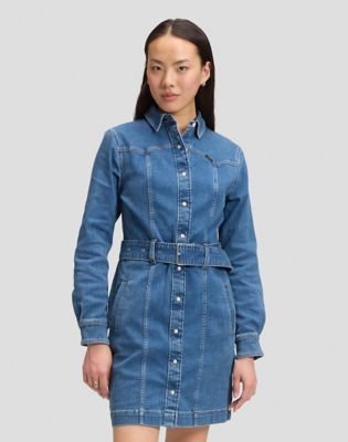 Slim Long Sleeve Fitted Dress in West End