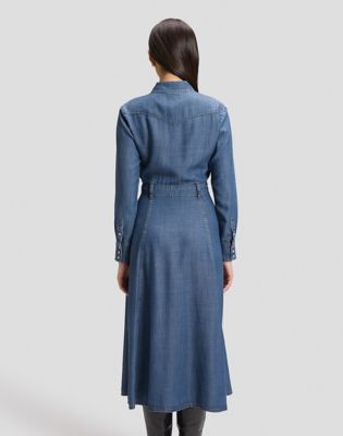 Regular Western Mid Calf Dress in Classic Blue