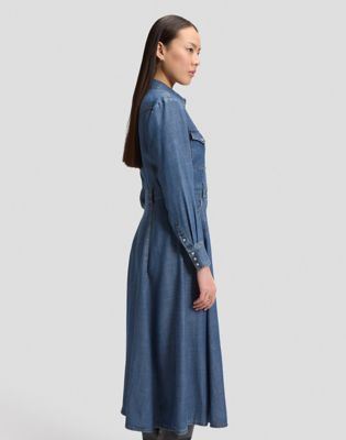 Regular Western Mid Calf Dress in Classic Blue