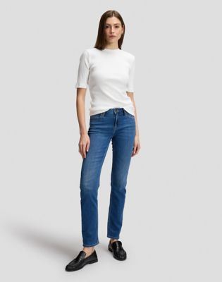 Slim Rib Tee in Ecru