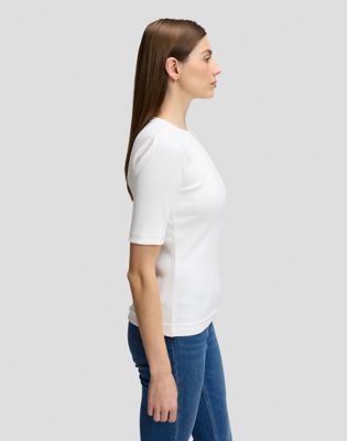 Slim Rib Tee in Ecru