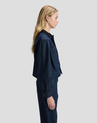 Relaxed Cropped Chore Jacket in Hickory Rinse