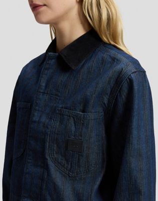 Relaxed Cropped Chore Jacket in Hickory Rinse