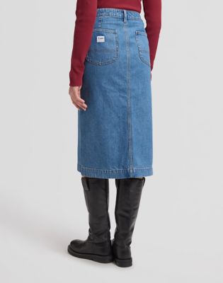 Workwear Patch Pocket Midi Skirt in Warm Embrace