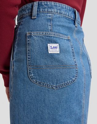 Workwear Patch Pocket Midi Skirt in Warm Embrace
