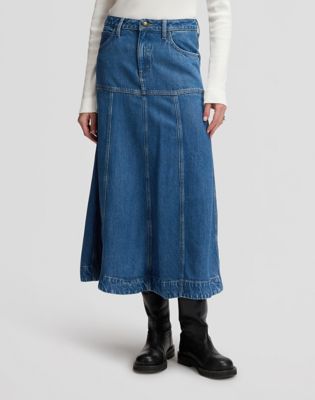 Regular Seamed Midi Skirt in Torrential