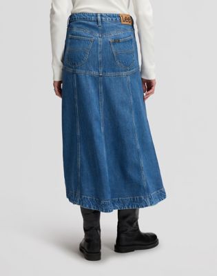 Regular Seamed Midi Skirt in Torrential