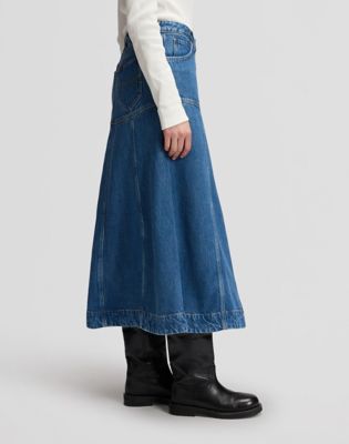 Regular Seamed Midi Skirt in Torrential