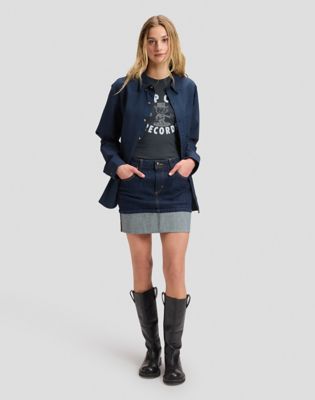 Regular Selvedge Mini Skirt in Xion