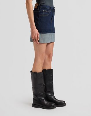 Regular Selvedge Mini Skirt in Xion