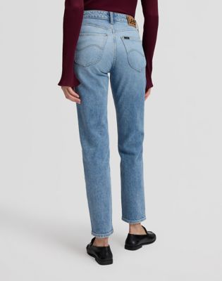 Carol High Rise Straight Jean in Partly In Blue