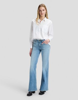 Lana Mid Rise Bootcut Jean in Light Screen