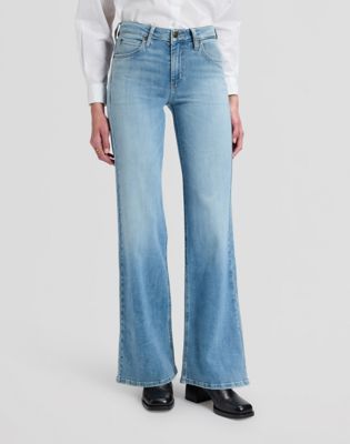Lana Mid Rise Bootcut Jean in Light Screen