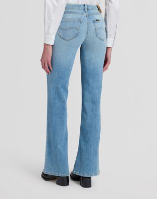 Lana Mid Rise Bootcut Jean in Light Screen