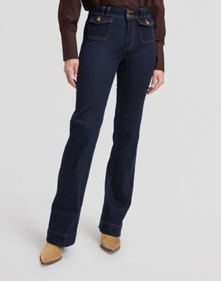 70s Lana Mid Rise Bootcut Jean in Traces Of Dark