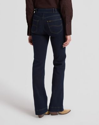 70s Lana Mid Rise Bootcut Jean in Traces Of Dark