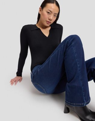 Lana Mid Rise Bootcut Jean in Eternal Blue