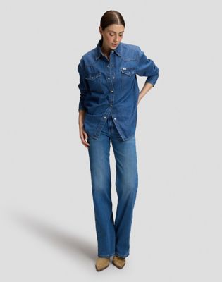 Lana Mid Rise Bootcut Jean in Country Blues