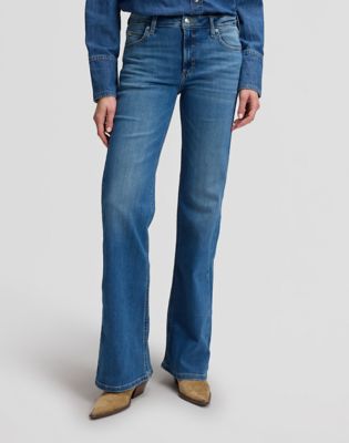 Lana Mid Rise Bootcut Jean in Country Blues