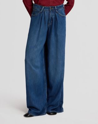 Wide Leg Pleated Jean in Fresh Blanket alternative view