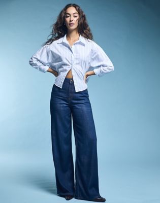Stella Wide Leg Jean in Dark Navy
