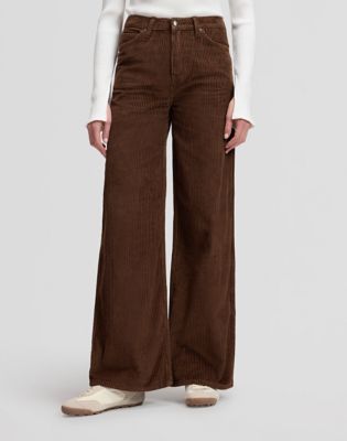 Stella Wide Leg Corduroy Trousers in Shaved Chocolate