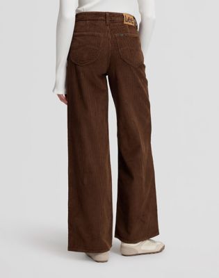 Stella Wide Leg Corduroy Trousers in Shaved Chocolate