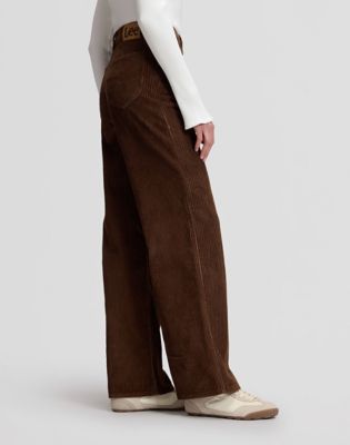 Stella Wide Leg Corduroy Trousers in Shaved Chocolate