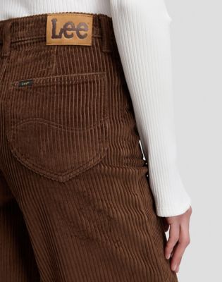 Stella Wide Leg Corduroy Trousers in Shaved Chocolate