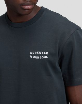Workwear Soul Relaxed Tee in Washed Black