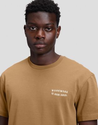 Workwear Soul Relaxed Tee in Dark Khaki