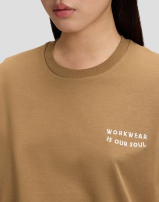 Workwear Soul Relaxed Tee in Dark Khaki