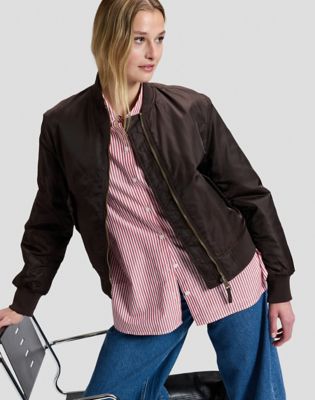 Relaxed Bomber Jacket in Chocolate Torte