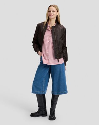 Relaxed Bomber Jacket in Chocolate Torte