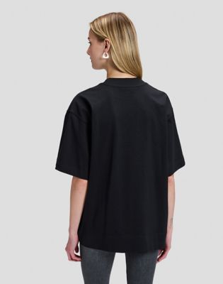 Relaxed Elongated Boxy Tee in Black