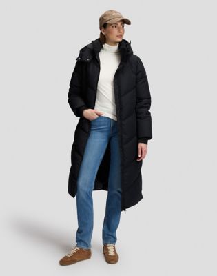 Relaxed Long Puffer Jacket in Black