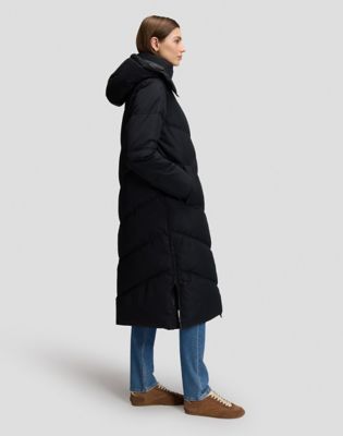 Relaxed Long Puffer Jacket in Black