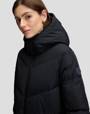 Relaxed Long Puffer Jacket in Black