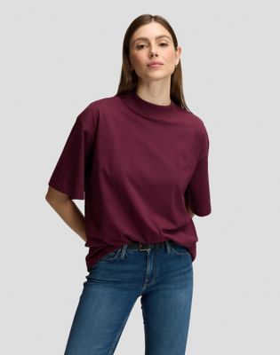 Relaxed Elongated Boxy Tee in Fig