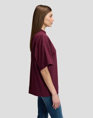 Relaxed Elongated Boxy Tee in Fig