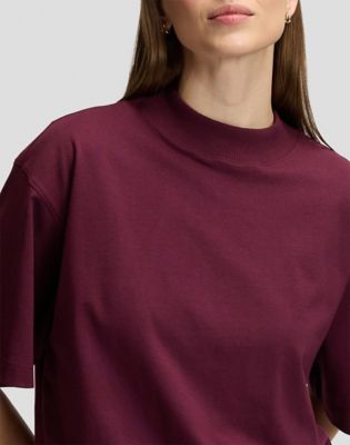 Relaxed Elongated Boxy Tee in Fig