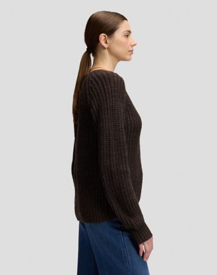 Loose Chunky Cardigan in Chocolate Torte