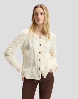 Loose Chunky Cardigan in Ecru