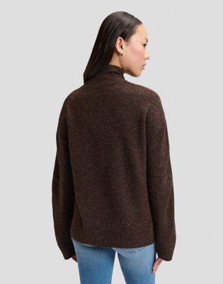 Lee Relaxed High Neck Knit Sweater Chocolate Torte, Lee