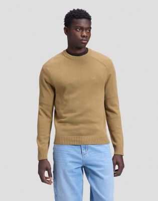 Regular Raglan Sweater in Dark Khaki