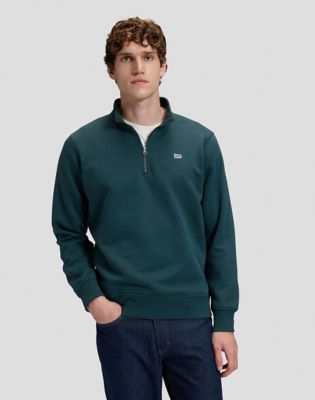 Regular Patch Half Zip Sweatshirt in Ponderosa Pine